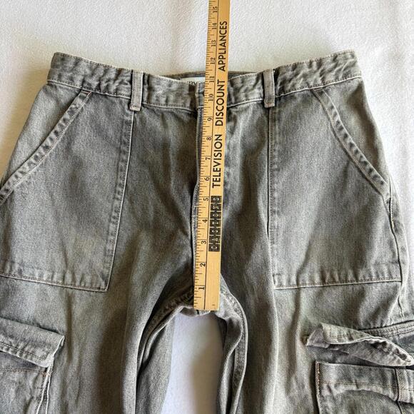 Zara Womens EUR 40 Gray Cargo Jeans Vintage Y2K Wide Leg Streetwear 90s XL - Picture 7 of 8